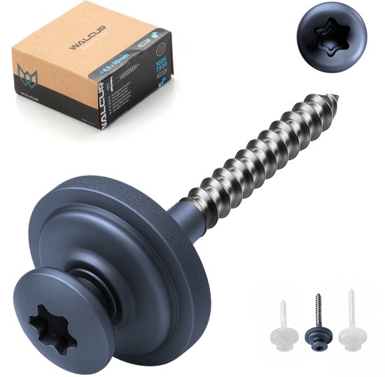 GeZu Impex Vis Spengler ø4.5 x 35 mm Vis a Bois en Acier Inoxydable | Étanches Vis de Toiture avec Rondelles en Caoutchouc
