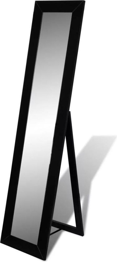 Watt Bont Eigenaardig vidaXL - Staande spiegel Vrijstaande spiegel volledige lengte (zwart) |  bol.com