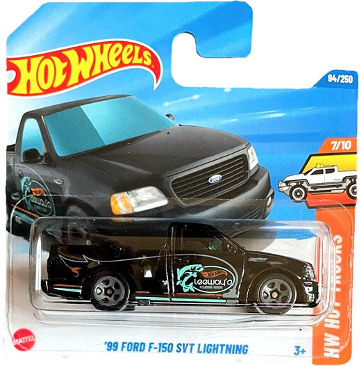 HOT WHEELS '99 FORD F-150 SVT LIGHTING PICKUP US BLACK 94/250 HW HOT TRUCKS 7/10