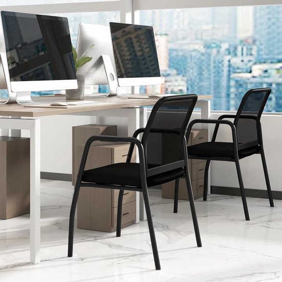 Set Van 2 Stoelen Met Armleuningen Van Ribfluweel En Zwart Metaal Creme Ordida