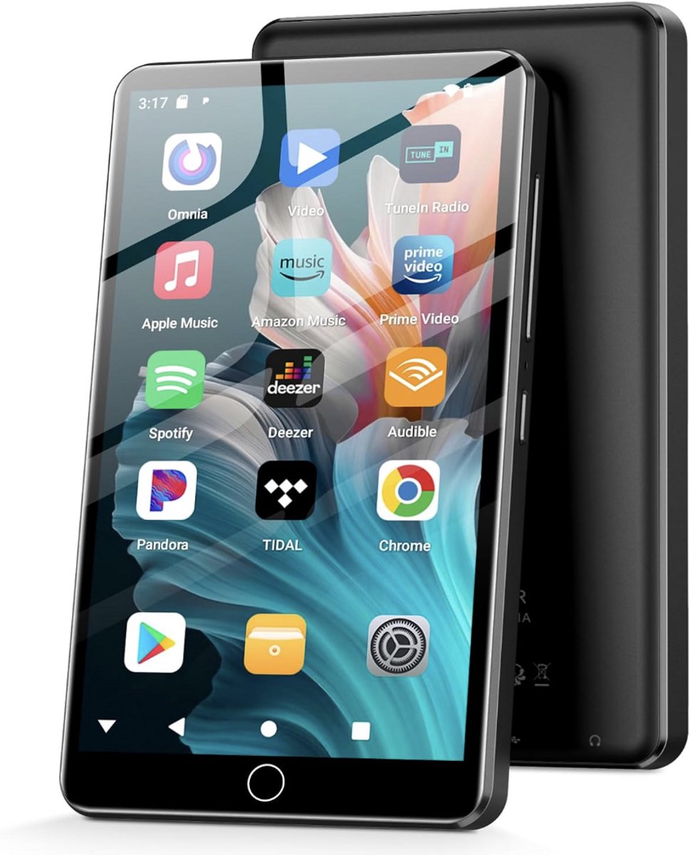 144 GB MP3-speler met wifi bluetooth, 4,02 inch IPS touch-scherm, muziekspeler voor kinderen, Android MP4-speler met Spotify, Audible, Amazon Music, Deezer, Play Store (zwart)