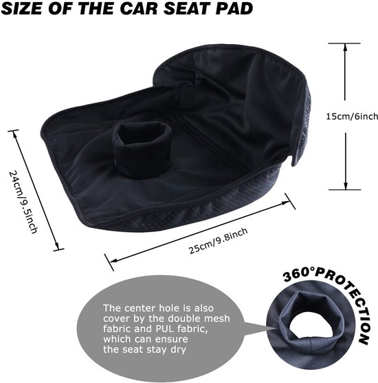 DryMate® Autostoelbeschermer - Universeel inlegzitje voor autostoel & buggy - Autovakantie - Zindelijkheidstraining - Kinderstoel - Waterdicht, Lekvrij en Wasbaar - Zwart van Merkloos — afbeelding 4