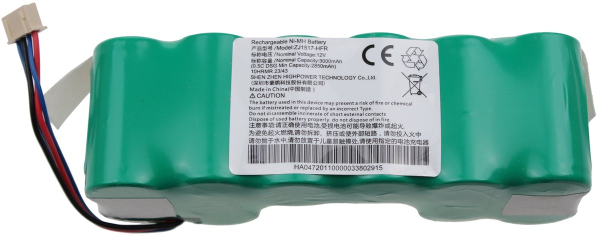 Originele Accu voor iRobot Roomba Combo en Ecovacs Deebot Ozmo 600 en Deebot 900 Serie (12V/3000mAh)