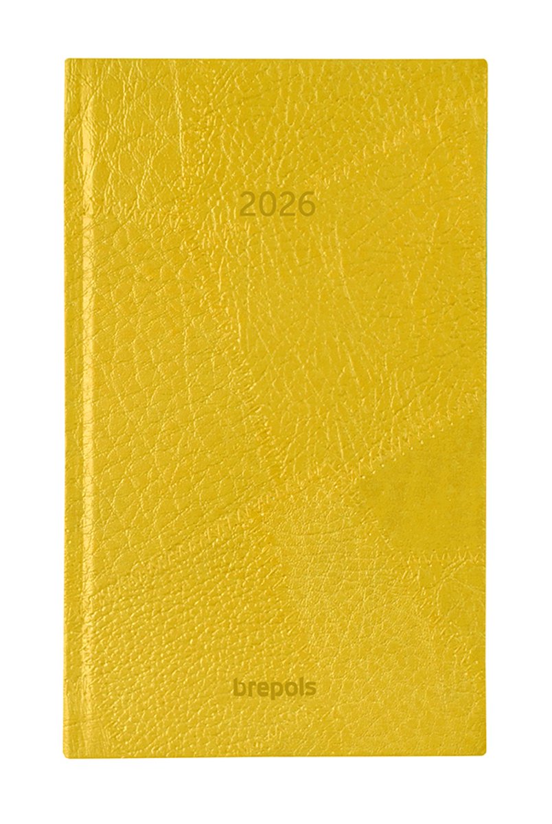 Brepols bureau agenda 2026 - BREFORM [0.516] - LUCCA - Bureau agenda - 1 dag op 1 pagina - Dagoverzicht - Geel - 10 x 16.5 cm