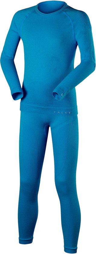 Ensemble thermique Falke bleu, à manches longues, avec un pantalon long assorti.