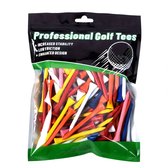 Stripe houten golftees 83 mm - 100 stuks - Meerkleurig