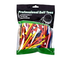 Stripe houten golftees 83 mm - 100 stuks - Meerkleurig