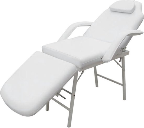 vidaXL Behandelstoel met verstelbaar rug-en voetendeel wit | bol.com