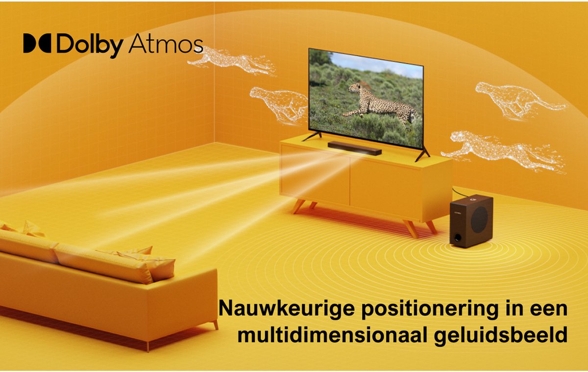 Afbeelding 3 van ULTIMEA Nova S50 - 2.1ch Soundbar met Dolby Atmos en Subwoofer Soundbar - Zwart