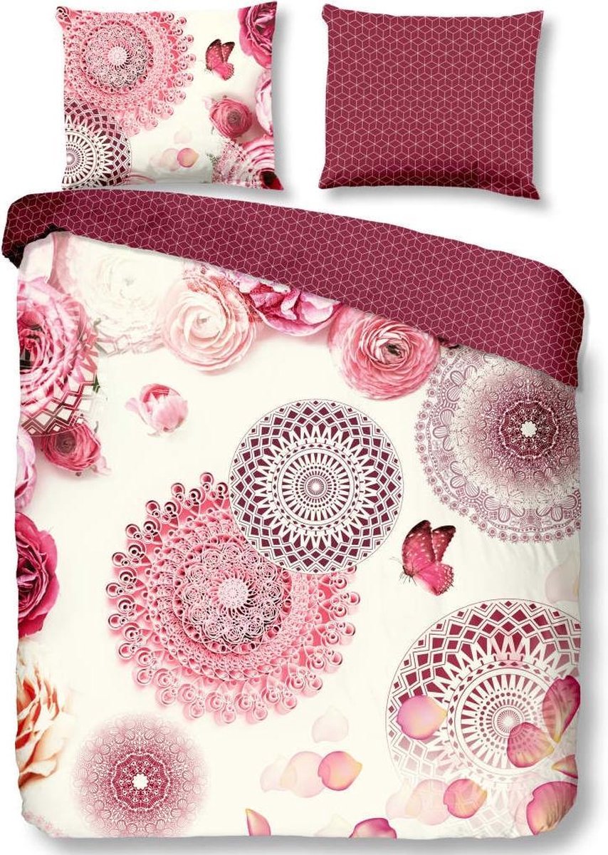 HIP 6096-P Jamuna - dekbedovertrek - lits jumeaux - 240x200/220 cm - 100% katoen/satijn - bordeaux