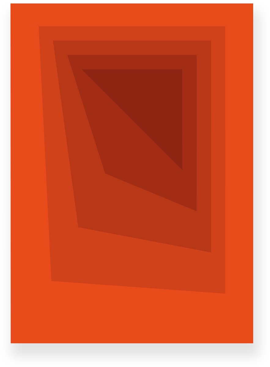 Yisual Aluminium plaat 30x40 cm - Poster - Abstracte Kleurovergang - Verschuivende Rechthoeken - Rood - Bruin - Vintage - Op-Art - Muurdecoratie - Wanddecoratie