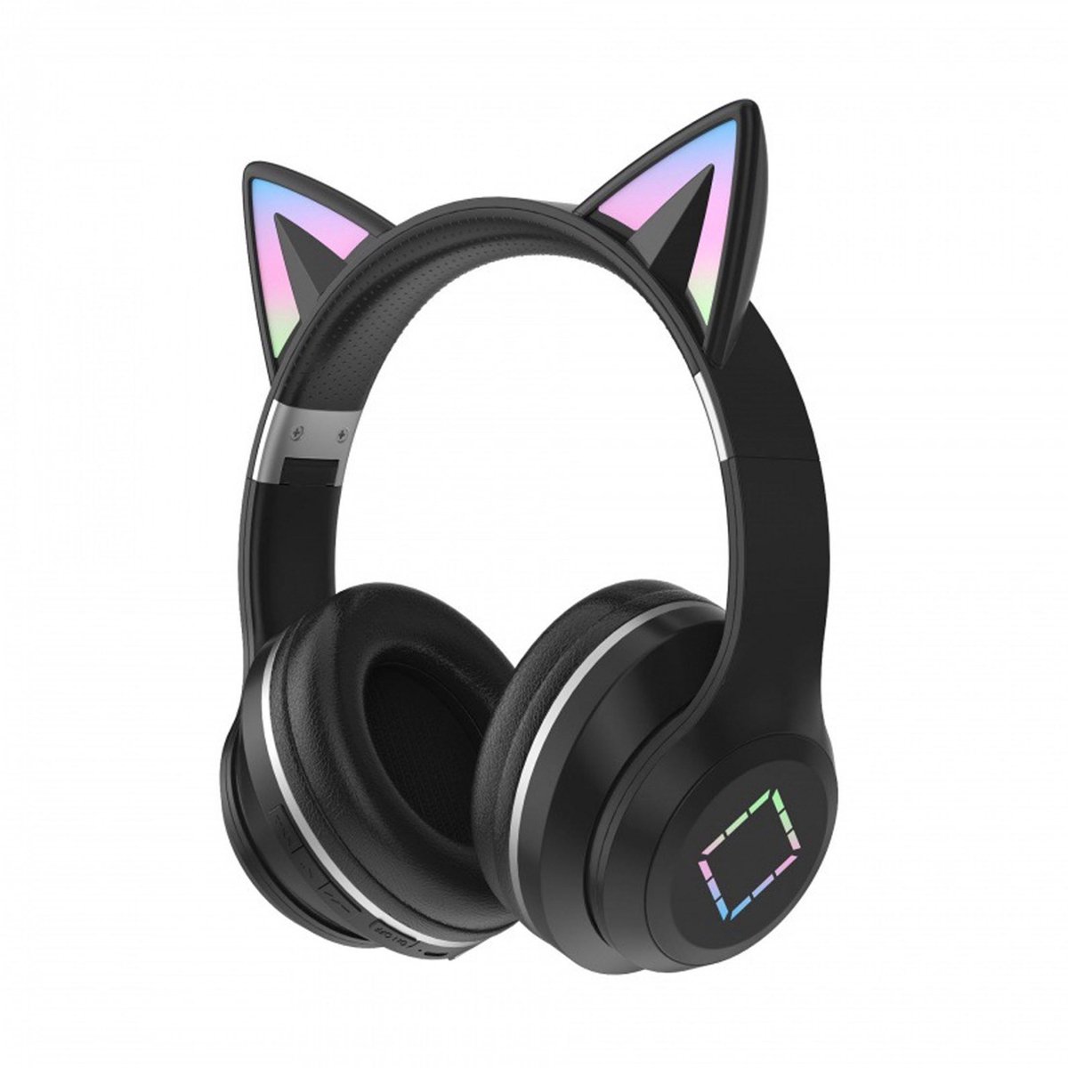 KINSI Draadloze Gaming Headset – Over - Ear, Luchtstilende & Met Adorable Kattenoren LED - Verlichting! Perfect voor Gaming & Muziek – Krachtige Audio, Comfortabel Design