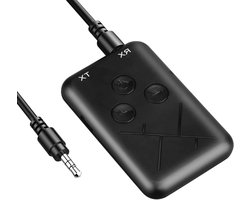 2 in 1 Auto-Audio Bluetooth 4.2 Adapter RX TX 10 - 3.5mm A2DP Stereo Draadloze Zender Ontvanger met Dual Stream Multipoint - Klein Formaat, Lichtgewicht, Plug en Play