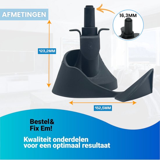 Fixem Geschikt voor Tefal SS-990596, XA900302 - Actifry Serie - Omkeerschep Roerarm - voor FZ70, FZ71, GH80, AL80, AG71 - Airfryer Friteuse Accessoire 45mm breed 123mm hoog van Merkloos — afbeelding 5