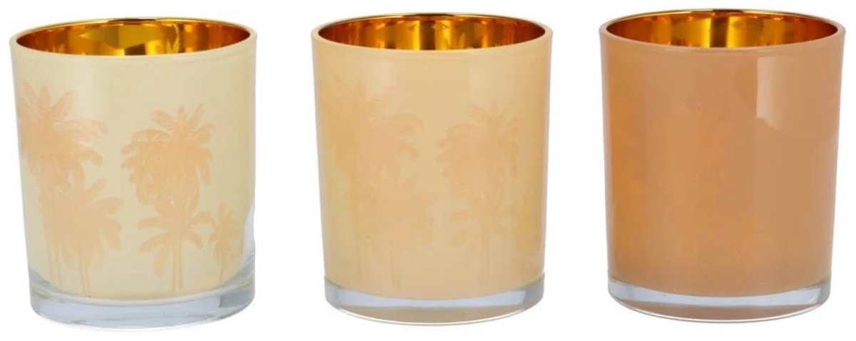 DK Design Waxinelichthouders Set van 3 Hilly Naturel