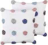 Set van 2 decoratieve kussens BRACKEN Katoen 45 x 45 cm Wit