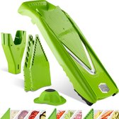 Börner Mandoline V5 Starter  | 5-delige set | 6 snijdiktes | Geschikt als Frietsnijder | BPA-vrij en Roestvrij | Groen