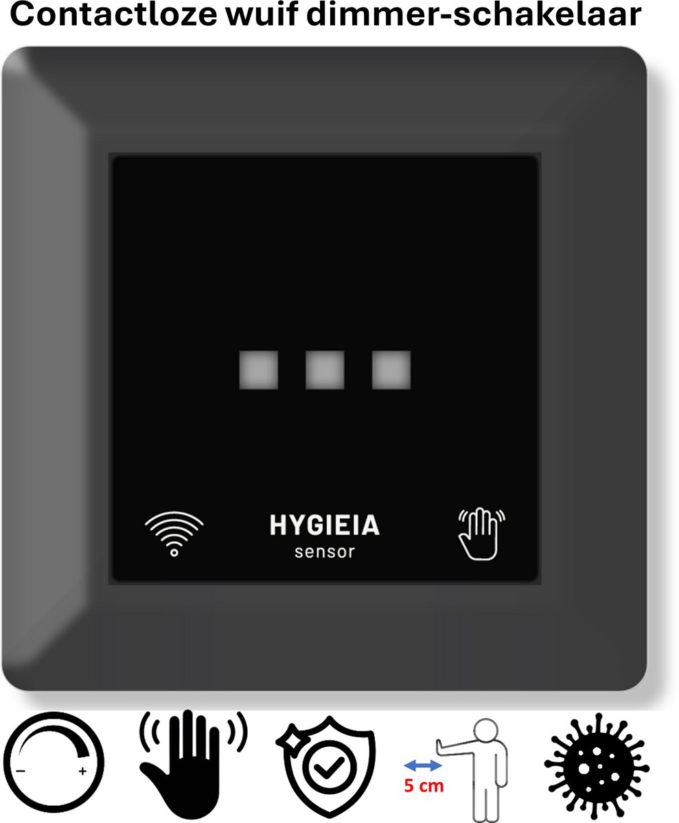 Freelux Aanraakvrije bediening | led-dimmer | 230VAC - 250VA/1,1A | Signaal zwart mat gelakt