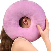 Bol.com Piercing Kussen - Donut Kussen Met Gat Voor Oor - Hoofdkussen Zijslaper - Verstelbare Vulling - 31x31 cm - Ringkussen - ... aanbieding