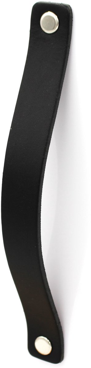 Black Tree 160K20 – Leren Meubelgrepen – 160 mm Hart-op-Hart – Zwart Leer – Handgemaakt