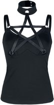 Jawbreaker Mouwloze top -M- Pentagram straps with black lacing Zwart