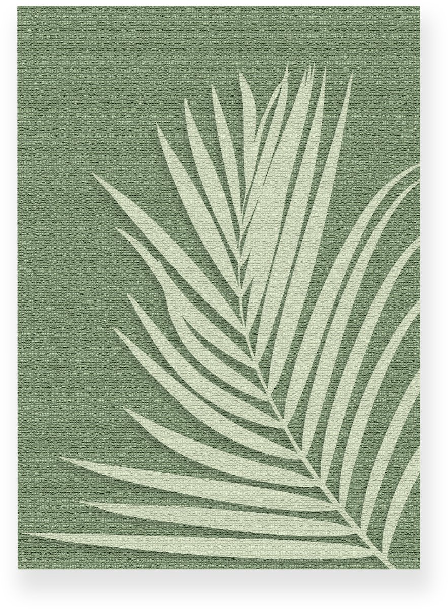 Yisual Aluminium plaat 30x40 cm - Poster - Palmblad - Canvas Look - Groen - Lichtgroen - Minimalistisch - Botanisch - Muurdecoratie - Wanddecoratie