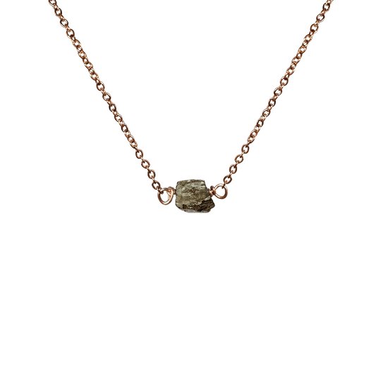 Goudkleurige Pyriet Collier met 2 mm Facet Geslepen Steentjes