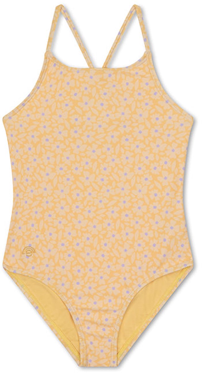 Swim Essentials | Gele Bloemen Meisjes UV Badpak - Maat 110/116