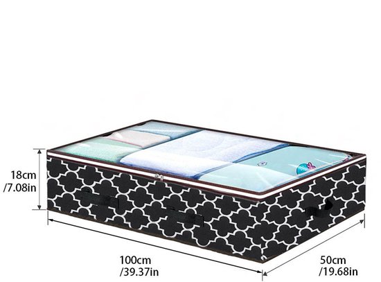 Lot De 2 Boîtes De Rangement Sous Le Lit Avec Couvercle - 85x40x12 Cm - Organisateur Pliable Pour Vêtements Et Linge De Maison