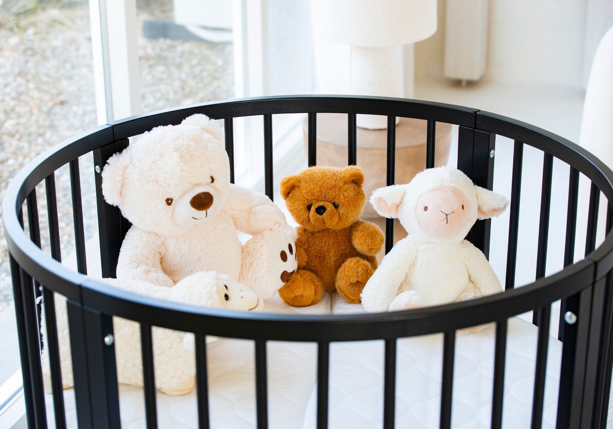 Buxibo Baby Box - Grondbox - Speelbox - Playpen - Kinderbox - Rond - Inclusief Matras - Op Wielen - 92x92x80.5cm - Zwart – foto 4