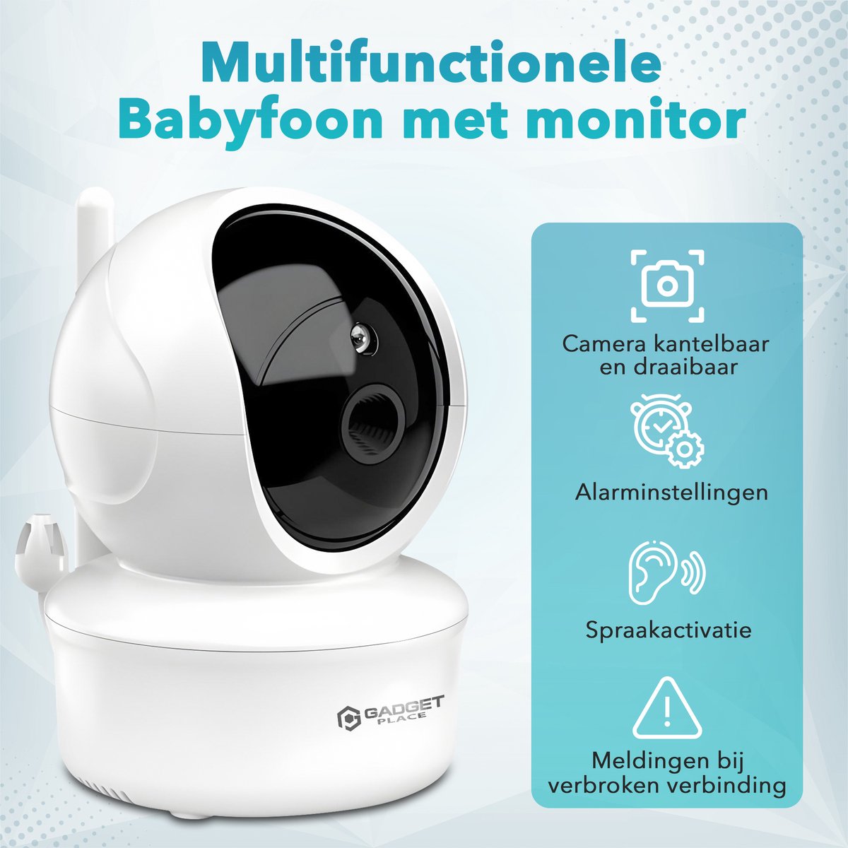 Gadgetplace 5-inch videobabyfoon met wiegbevestiging thumbnail 4