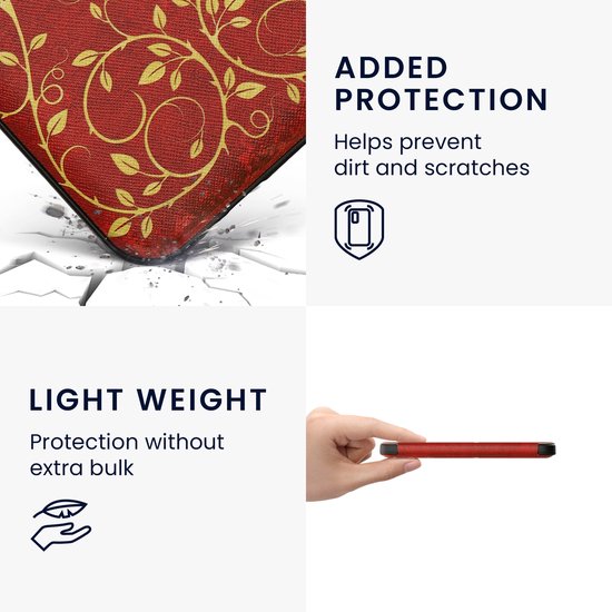 kwmobile e-reader hoesje geschikt voor Kobo Clara BW / Colour hoes - E reader flip case met magnetische sluiting - Ereader cover - Sprookjesboek design in geel / oranje / rood van Merkloos — afbeelding 2