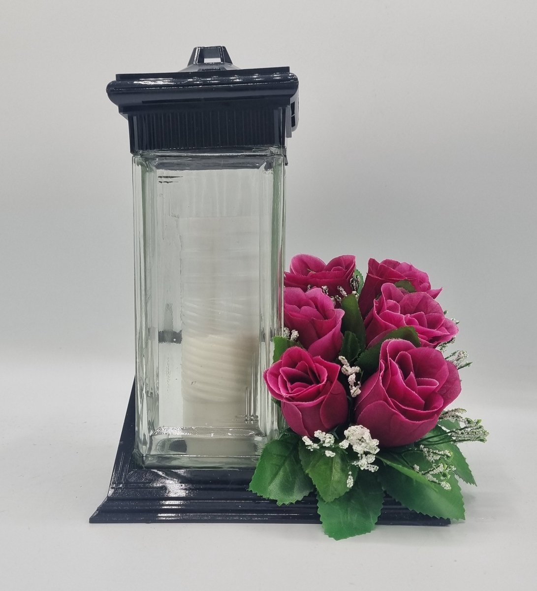 Herdenkingslichtjes Herdenkingslicht - ZC2 - Bloemstuk - W847/59 - Paars - Grafdecoratie - Zijdenbloemen - Kunstbloemen - Grafkaars