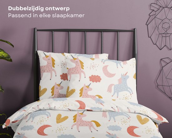 Good Morning dekbedovertrek eenhoorn en regenboog - Peuter 120x150 cm - Multi - 100% Katoen renforc� — afbeelding 5