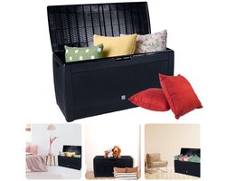 Cheqo® Tuinkussen Opbergbox - Kussenbox - Kussen Opbergbox - Kunststof Kist - Grote Opslag voor Buiten