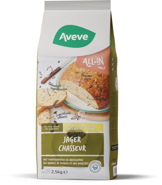 Aveve - Préparation pour pain complet, type pain de chasseur, 2,5 kg