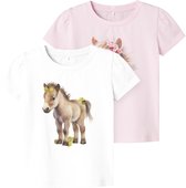 Haut NAME IT NMFHANI SS TOP 2P Filles - Ballerine White brillant