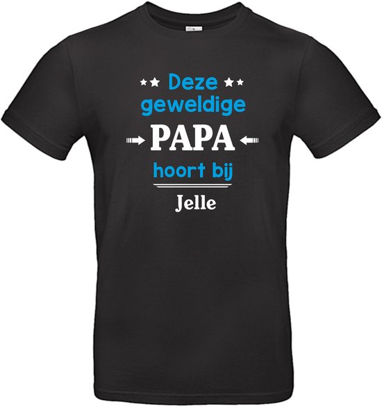 T-shirt geweldige papa - Vaderdag - cadeau vader - gepersonaliseerd met naam kind(eren) - super papa - verjaardag vader