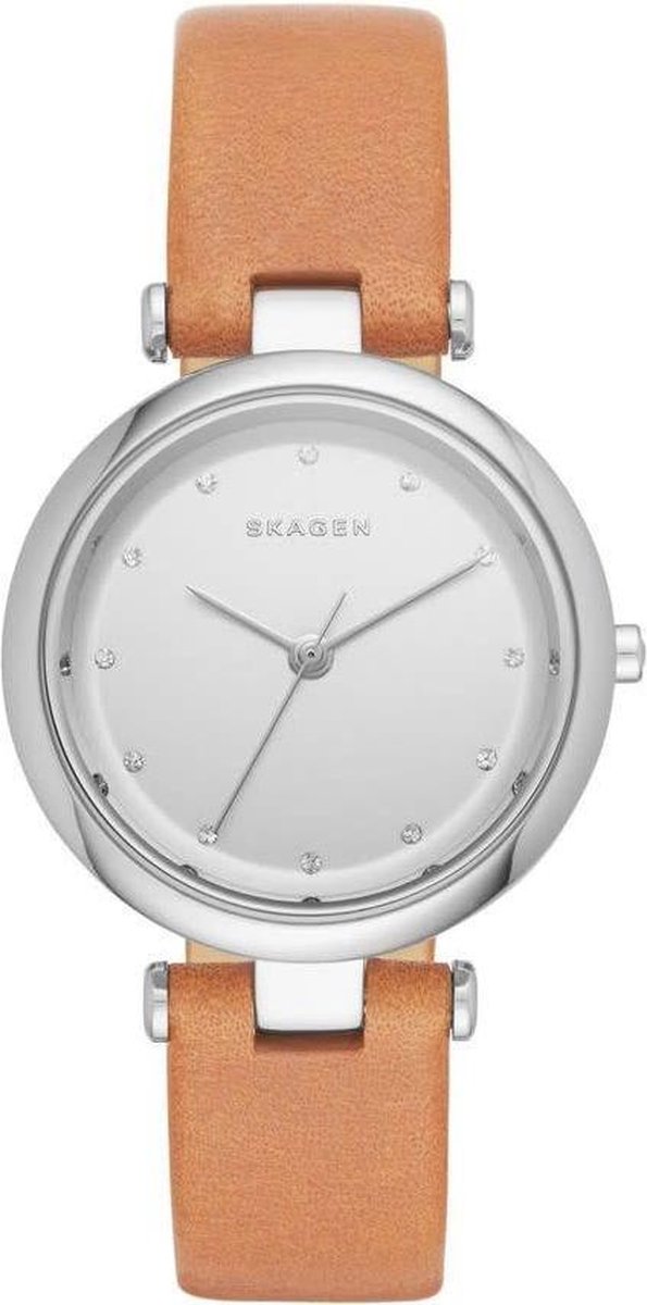 Skagen SKW2455 - Horloge - Leer - Bruin - Ø 30 mm