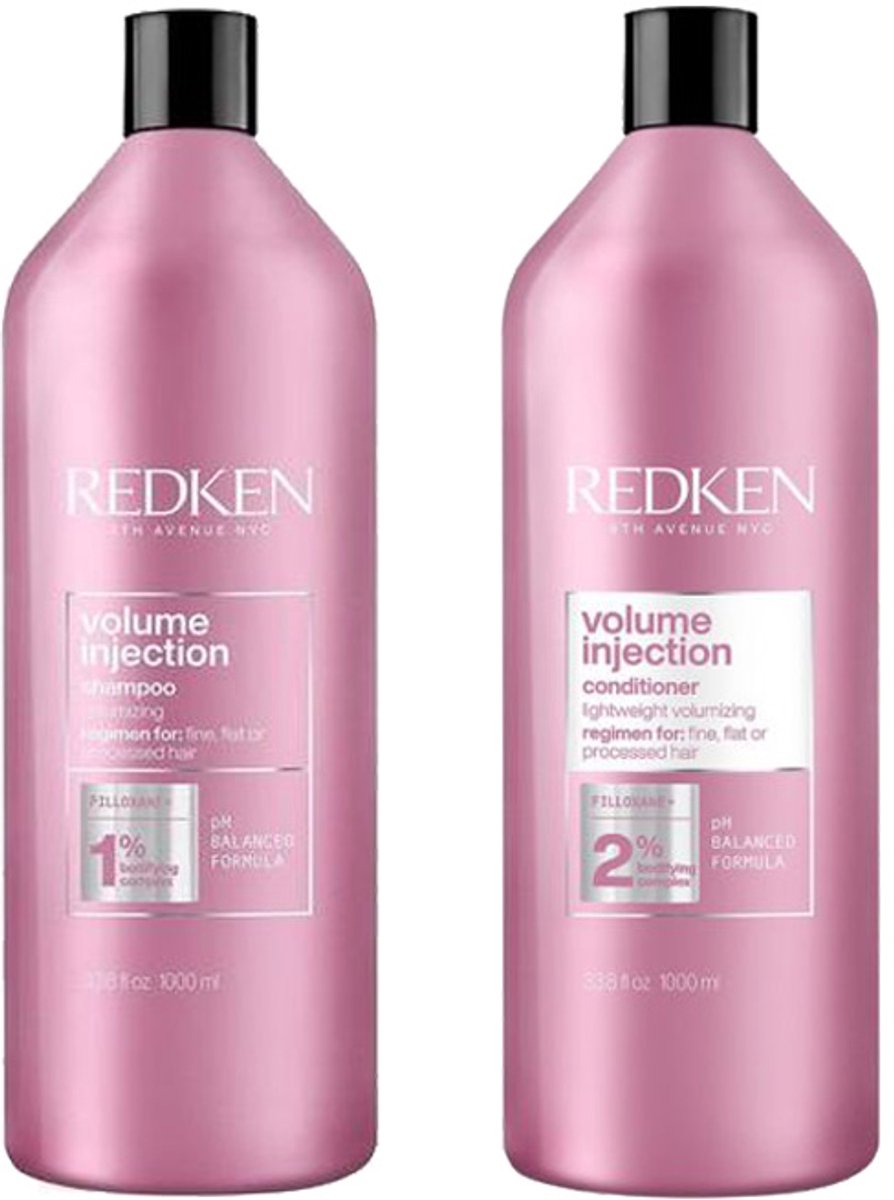 Bol.com Redken Volume Injection Shampoo 1000ml + Conditioner 1000ml - Voordeelverpakking aanbieding