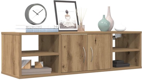 vidaXL Wandkast 101x30x29 cm bewerkt hout artisanaal eikenkleurig, kast