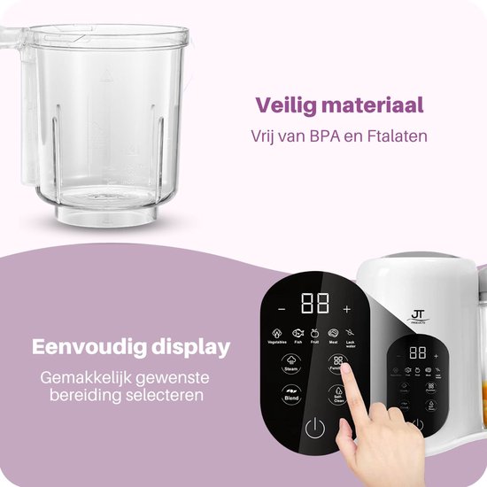 JT Products Baby Blender Bakje - Inclusief Messen - Voor de Baby Blender En Stomer - Foodprocessor - Baby Cook - Baby Cooker - Baby Voedingmaker - Baby Food Maker - Baby Food Steamer – Baby Stoomkoker