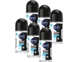NIVEA MEN Black & White Fresh Anti-Transpirant Deo Roller - Tegen witte en gele vlekken - Voordeelverpakking - 6x 50ml
