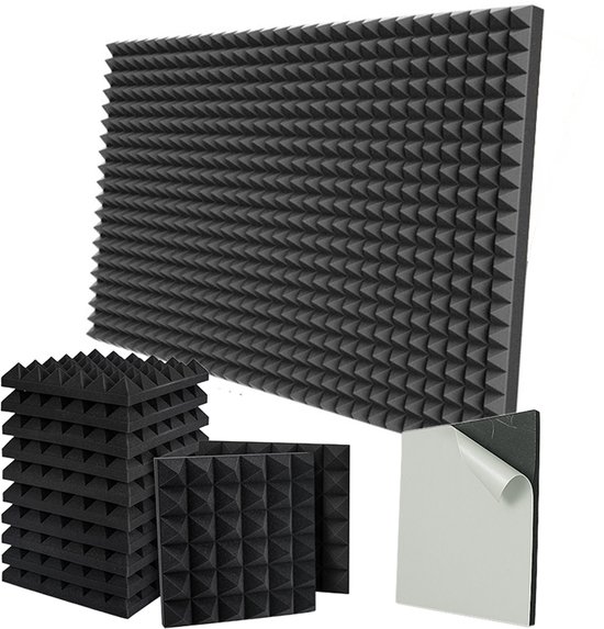 Foto: Yoursilence super kwaliteit studio foam 6 stuks piramide vorm 0 25kg dichtheid zelfklevend