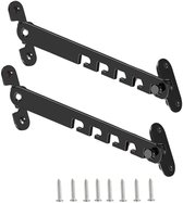 Support de fenêtre et de porte - 2 pièces - Limiteur de fenêtre - Sécurité de fenêtre - Fenêtre à verrouillage enfant - Verrou de fenêtre - 16 cm - avec matériel de montage - Zwart