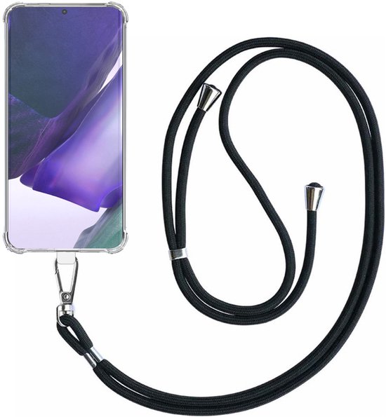 Coque de téléphone Smartphonica compatible avec Samsung Galaxy Note 20 Ultra , transparente et résistante aux chocs, avec cordon universel détachable. Coque arrière en Siliconen antichoc avec cordon compatible avec Samsung Galaxy Note 20 Ultra.