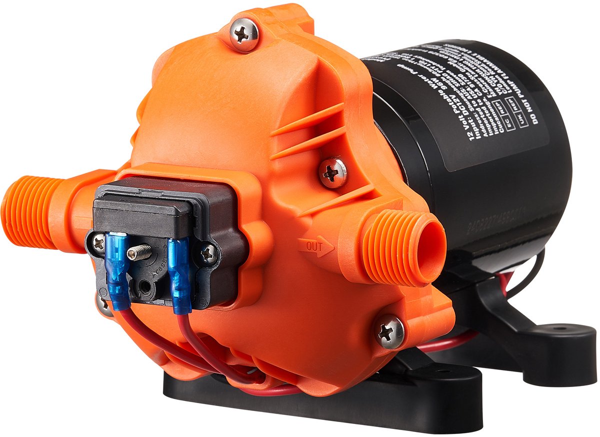 Hogedrukwaterpomp, DC 12 V, 5 l/min, 116 psi, waterpomp, membraan, zelfaanzuigende pomp met praktische drukschakelaar, voor camper, caravan, meerdere toepassingen Hogedrukwaterpomp, DC 12 V, 5 l/min, 116 psi, waterpomp, membraan, zelfaanzuigende pomp met praktische drukschakelaar, voor camper, caravan, meerdere toepassingen