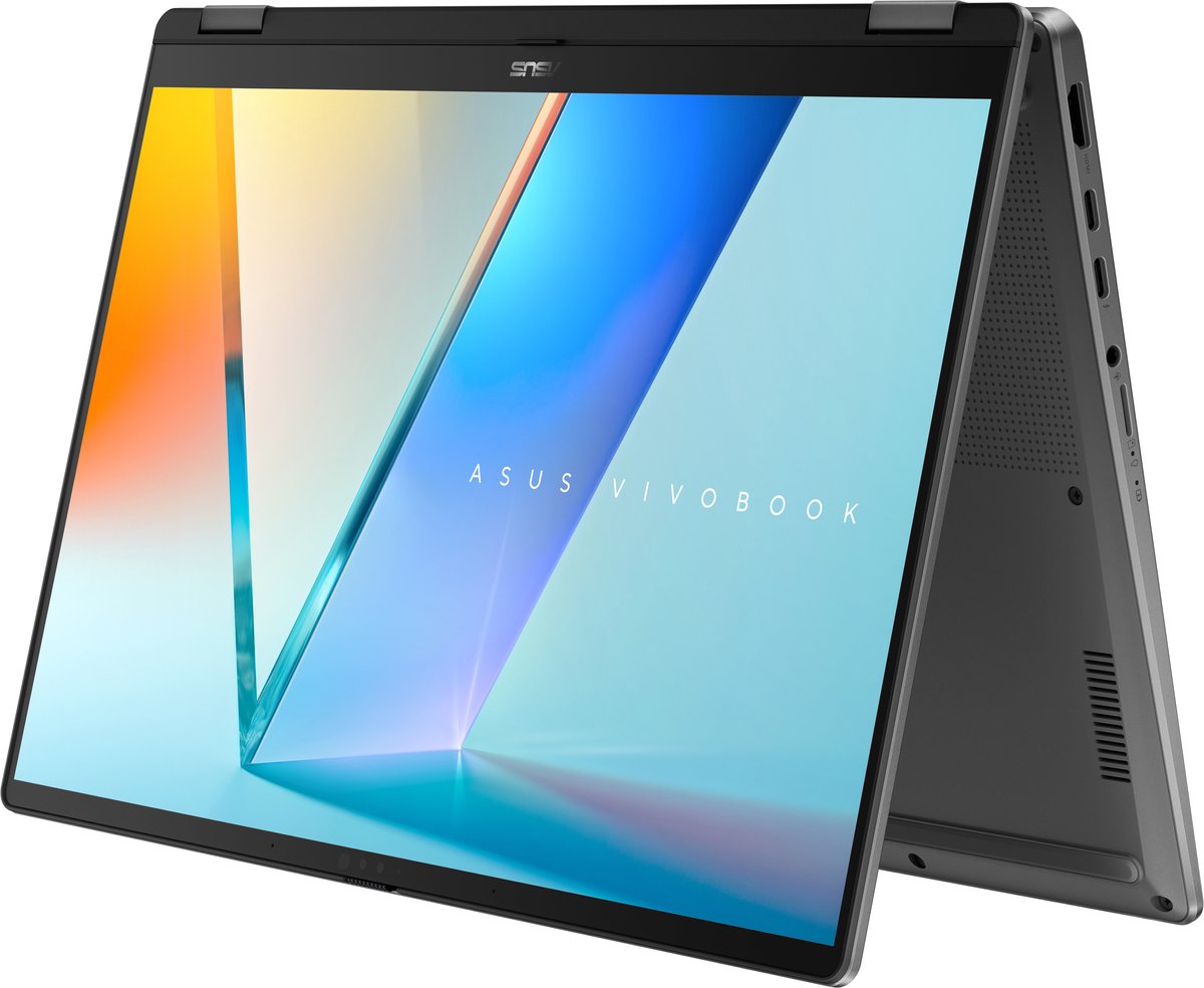 ASUS Vivobook 14 Flip TP3407SA-QL039W Intel Core Ultra 7 256V Hybride (2-in-1) 35,6 cm (14") Touchscreen WUXGA 16 GB LPDDR5x-SDRAM 512 GB SSD Wi-Fi 7 (802.11be) Windows 11 Home Nederlands Grijs