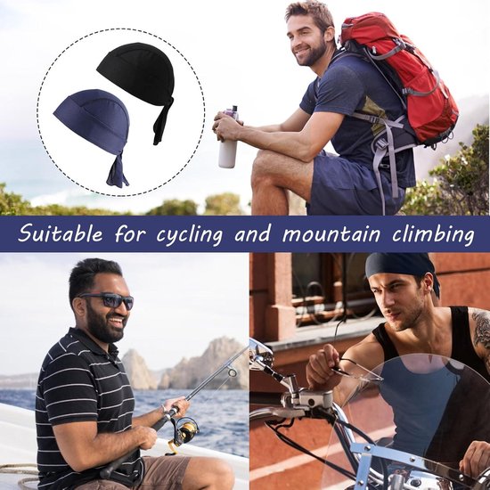 Arcweg Fietsen Piraten Bandana Schedel Cap Hoed Zweet Wicking Beanie Zon UV Bescherming Snel Droog Onder Helm Fietsen Hoofddoek Hoofdwikkel voor Heren & Dames Outdoor Sport, Oranje, One size