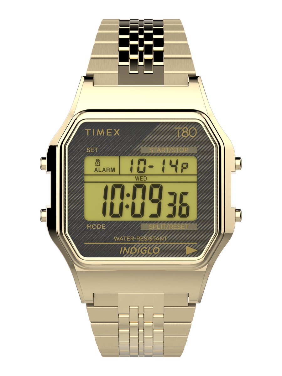 Timex Timex T80 Perfect Fit Kwarts Analoog Horloge Gouden Toon Case: 100% Low Lead Brass | Armband: 100% Stainless Steel 34 TW2V18900VG